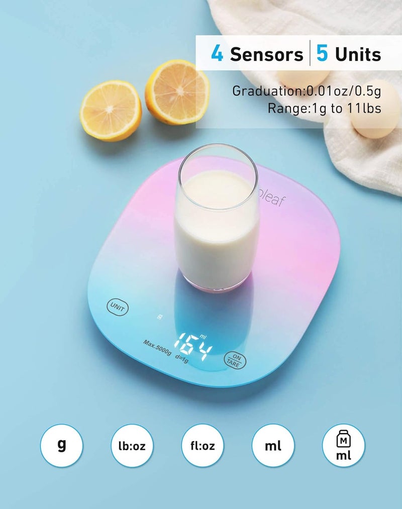 arboleaf Food Scale Rechargeable, Food Scales Digital Weight Grams and oz, Kitchen Scales Digital Weight, Smart Baking Measuring Food Scales for Kitchen Gift, Weight Loss, 0.1oz/0.5g, 22lbs/10kg - Image 4